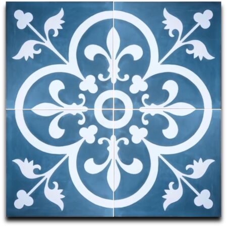 Carreaux de ciment modèle Fleuron Bleu