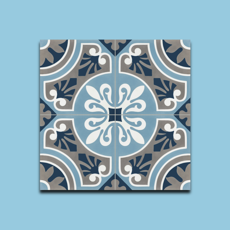 Carreaux de ciment bleu
