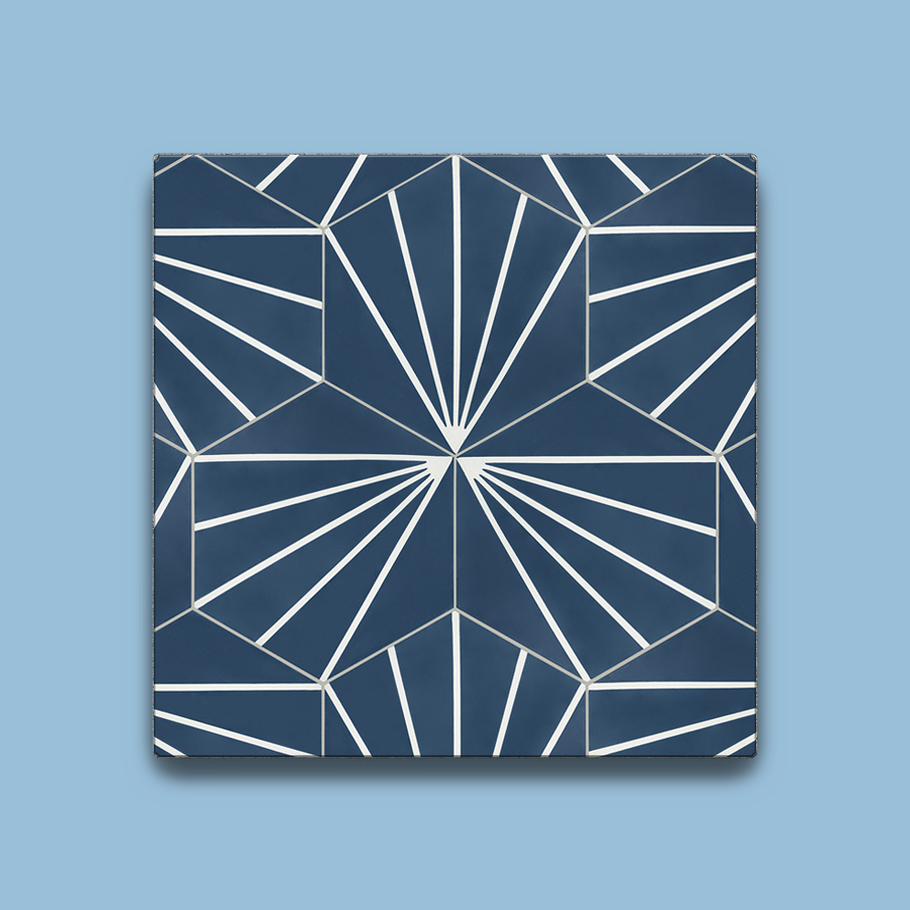 Carreaux de ciment bleu