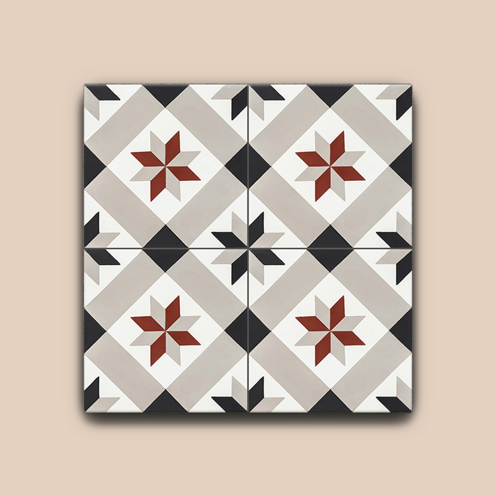 Carreaux de ciment rouge