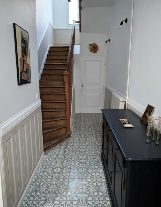 Escalier et carreaux de ciment Lily Vert