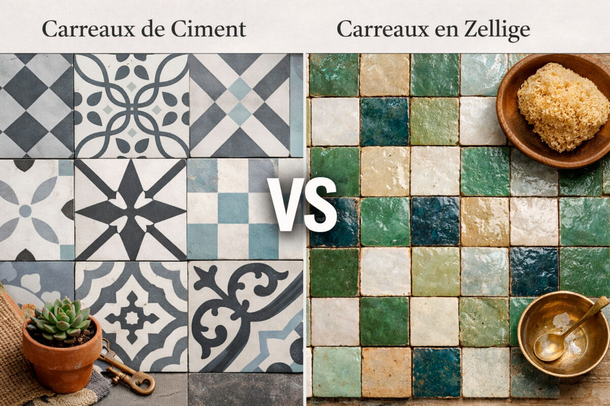 Découvrez tout sur les différences entre les carreaux de ciment et les carreaux en zellige